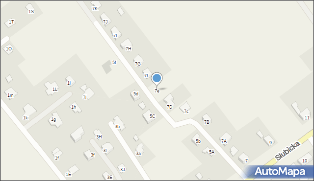 Kunowice, Słubicka, 7e, mapa Kunowice