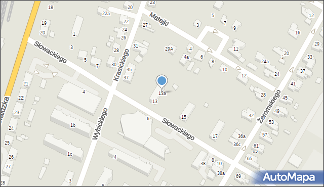 Kwidzyn, Słowackiego Juliusza, 13a, mapa Kwidzyn