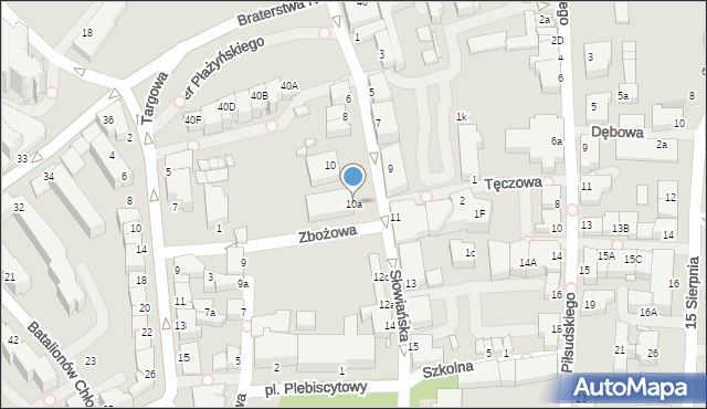 Kwidzyn, Słowiańska, 10a, mapa Kwidzyn