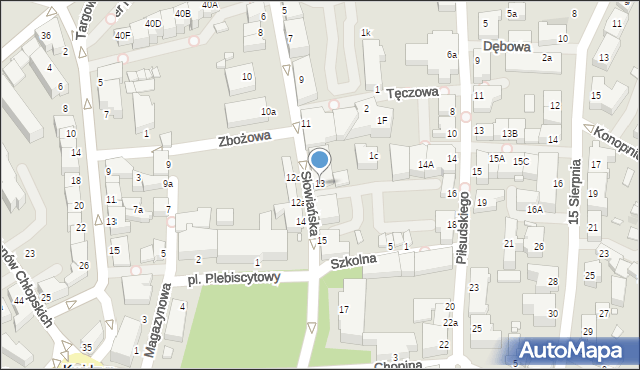 Kwidzyn, Słowiańska, 13, mapa Kwidzyn