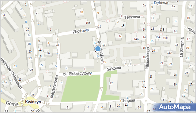 Kwidzyn, Słowiańska, 14, mapa Kwidzyn
