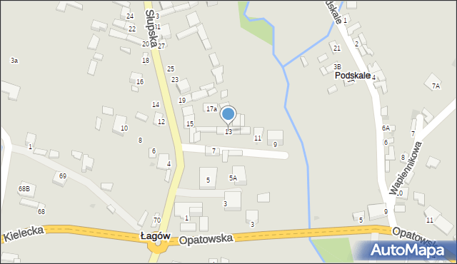 Łagów, Słupska, 13, mapa Łagów