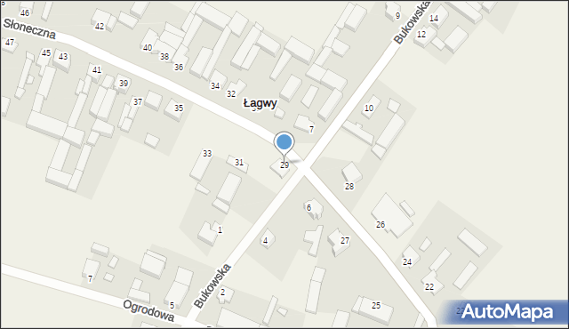 Łagwy, Słoneczna, 29, mapa Łagwy