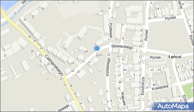 Łańcut, Słowackiego Juliusza, 9, mapa Łańcut