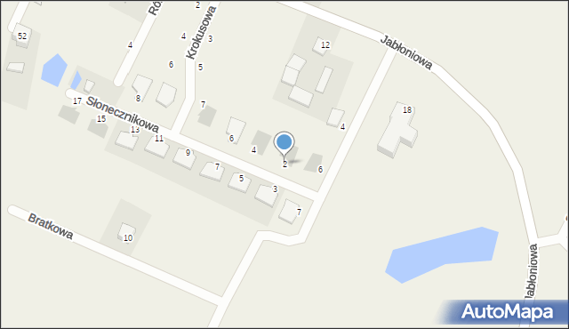 Łapino Kartuskie, Słonecznikowa, 2, mapa Łapino Kartuskie