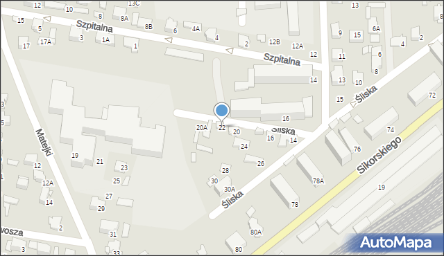 Łapy, Śliska, 22, mapa Łapy