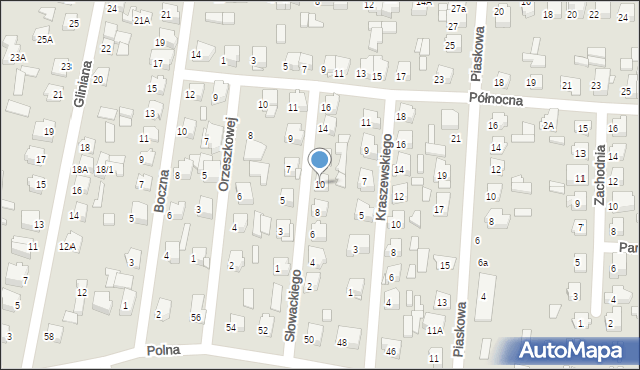 Łapy, Słowackiego Juliusza, 10, mapa Łapy