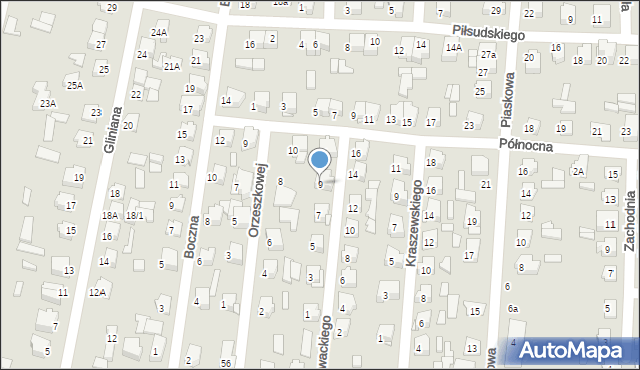 Łapy, Słowackiego Juliusza, 9, mapa Łapy