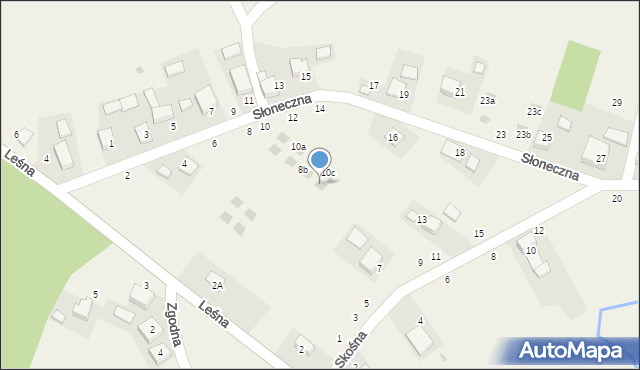 Las, Słoneczna, 8c, mapa Las