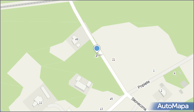 Lasek, Słoneczna, 47, mapa Lasek