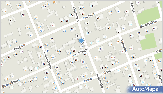 Łaskarzew, Słowackiego Juliusza, 17, mapa Łaskarzew