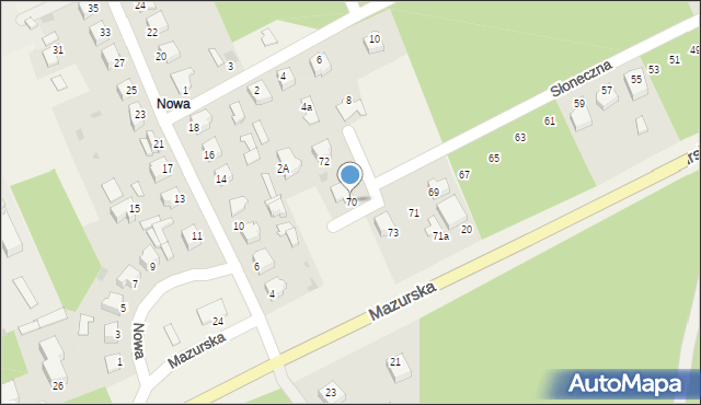 Laskowiec, Słoneczna, 70, mapa Laskowiec