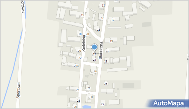 Lasocice, Słoneczna, 22, mapa Lasocice