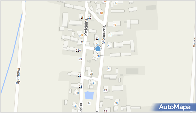 Lasocice, Słoneczna, 26, mapa Lasocice