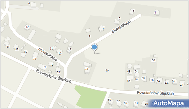 Łaziska, Słowackiego Juliusza, 8a, mapa Łaziska