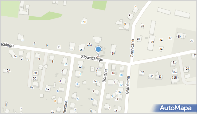 Łaziska Górne, Słowackiego Juliusza, 17, mapa Łaziska Górne