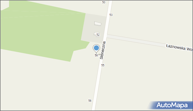 Łaznowska Wola, Słoneczna, 54, mapa Łaznowska Wola