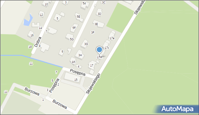 Łazy, Słojewskiego Henryka, ks. kan., 17A, mapa Łazy