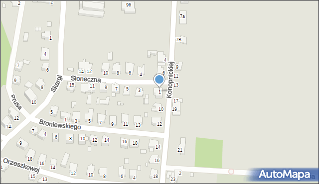 Łazy, Słoneczna, 1, mapa Łazy