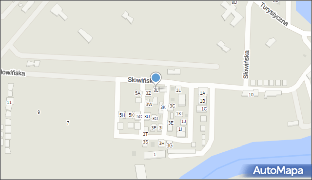 Łeba, Słowińska, 3L, mapa Łeba
