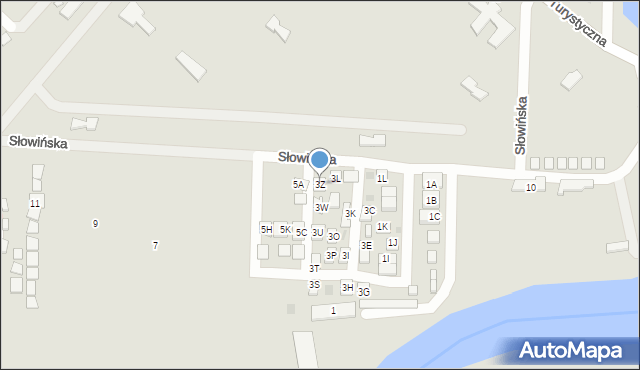 Łeba, Słowińska, 3Z, mapa Łeba