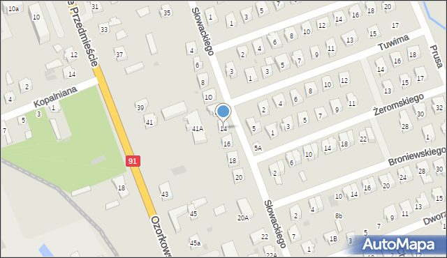 Łęczyca, Słowackiego Juliusza, 14, mapa Łęczyca