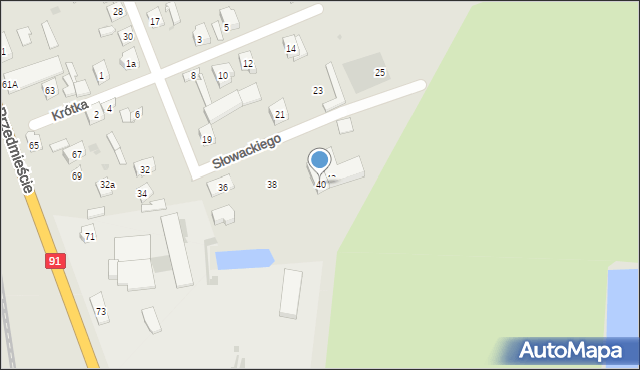 Łęczyca, Słowackiego Juliusza, 40, mapa Łęczyca