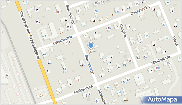 Łęczyca, Słowackiego Juliusza, 9, mapa Łęczyca