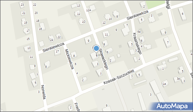 Legnickie Pole, Słowackiego Juliusza, 5, mapa Legnickie Pole