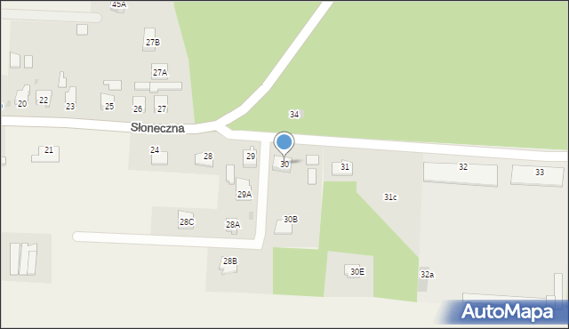 Lelis, Słoneczna, 30, mapa Lelis