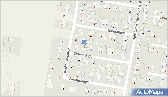 Leszno, Słowackiego Juliusza, 12, mapa Leszno