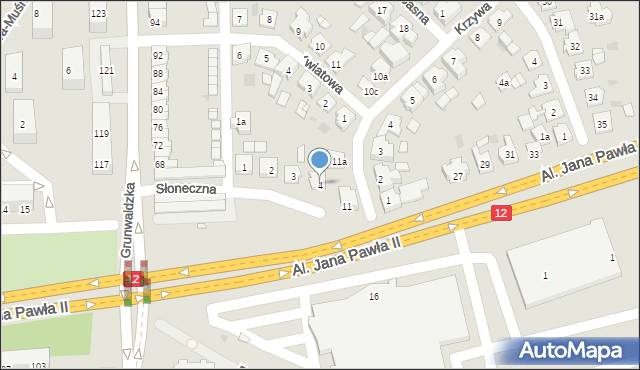 Leszno, Słoneczna, 4, mapa Leszno