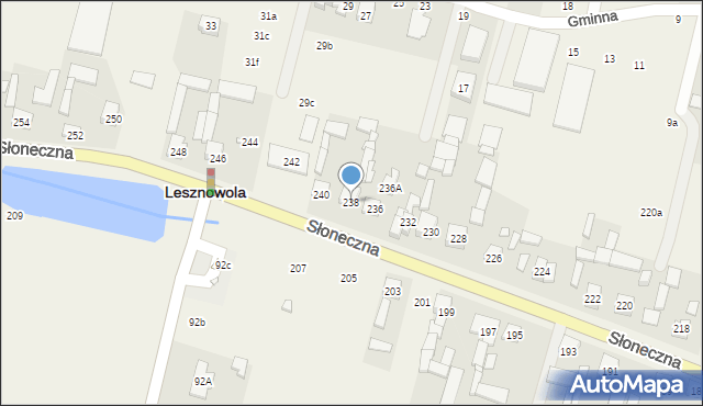 Lesznowola, Słoneczna, 238, mapa Lesznowola