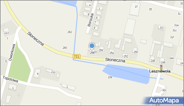 Lesznowola, Słoneczna, 258, mapa Lesznowola