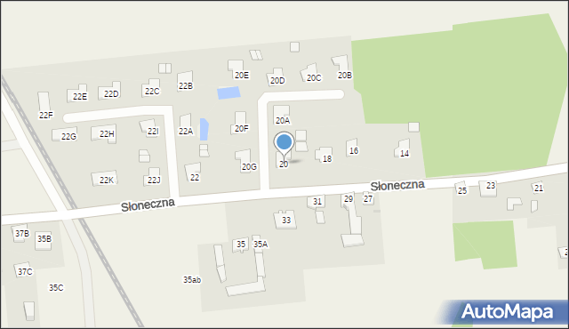 Lesznowola, Słoneczna, 20, mapa Lesznowola