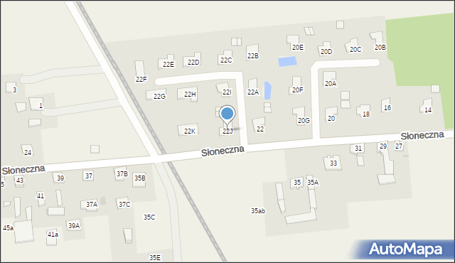 Lesznowola, Słoneczna, 22J, mapa Lesznowola