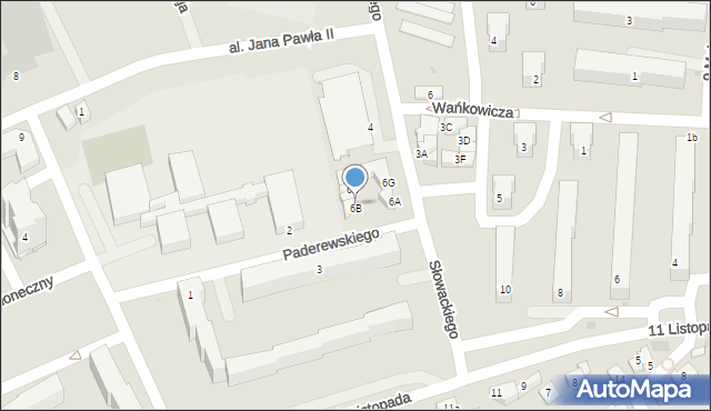 Libiąż, Słowackiego Juliusza, 6B, mapa Libiąż