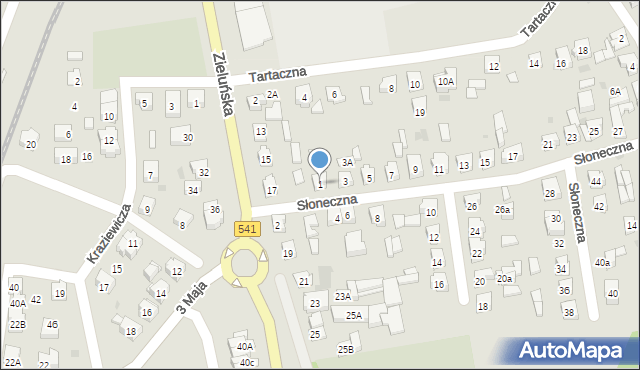 Lidzbark, Słoneczna, 1, mapa Lidzbark