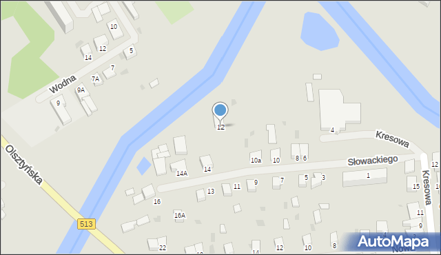 Lidzbark Warmiński, Słowackiego Juliusza, 12, mapa Lidzbark Warmiński