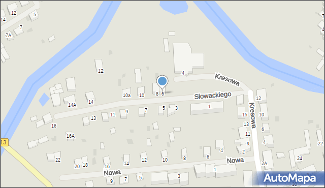 Lidzbark Warmiński, Słowackiego Juliusza, 6, mapa Lidzbark Warmiński