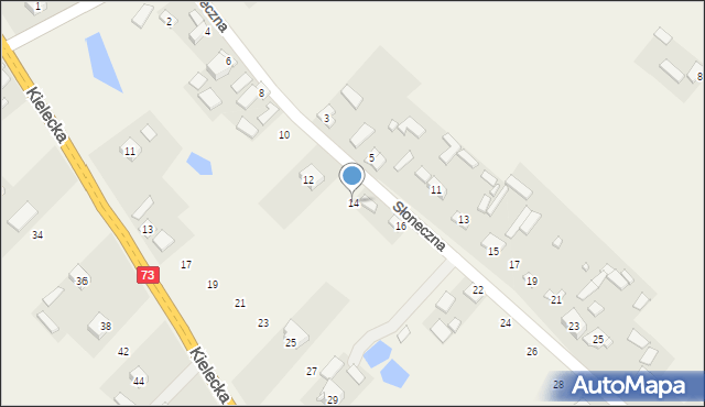 Lisów, Słoneczna, 14, mapa Lisów