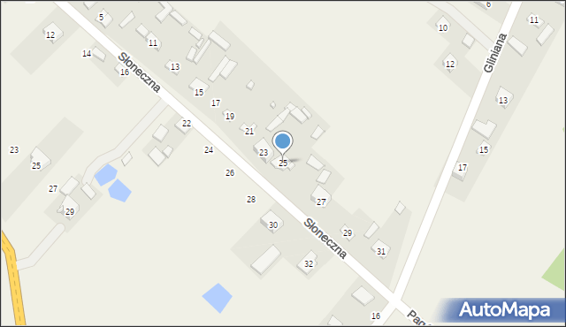 Lisów, Słoneczna, 25, mapa Lisów