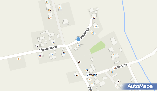 Lisowice, Słowackiego Juliusza, 28, mapa Lisowice