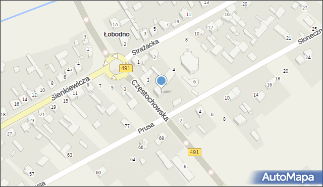 Łobodno, Słoneczna, 1, mapa Łobodno