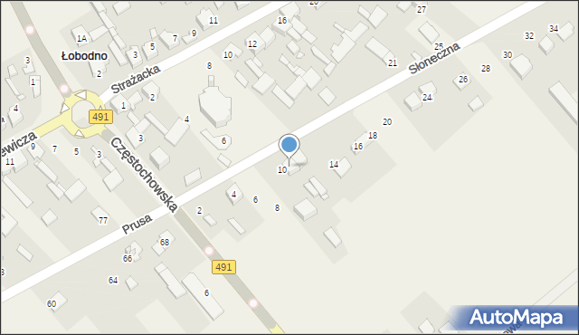 Łobodno, Słoneczna, 12, mapa Łobodno