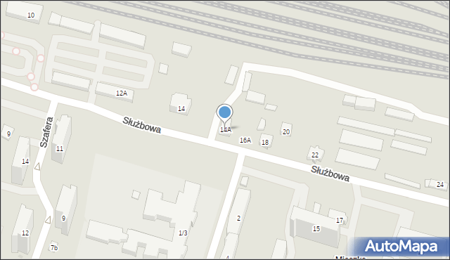 Łódź, Służbowa, 14A, mapa Łodzi
