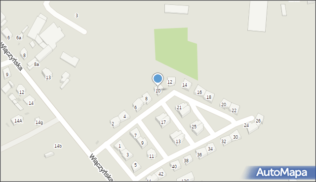 Łódź, Słoneczne Wzgórza, 10, mapa Łodzi