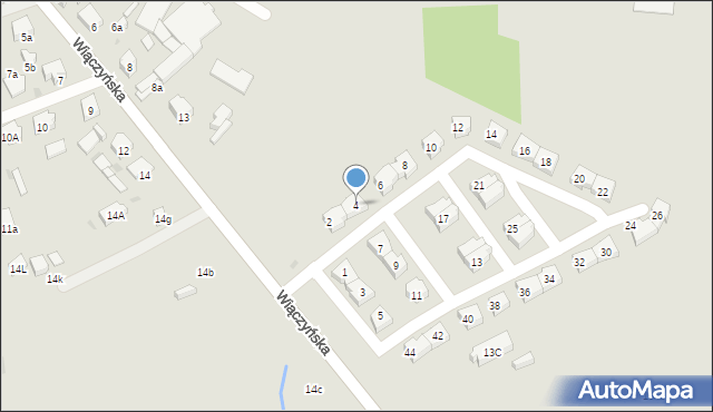 Łódź, Słoneczne Wzgórza, 4, mapa Łodzi