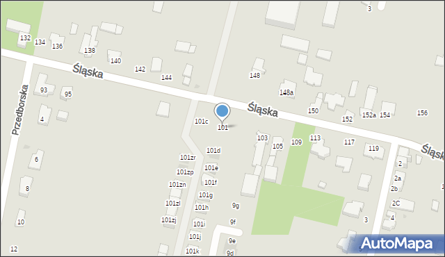 Łódź, Śląska, 101, mapa Łodzi