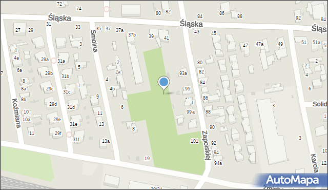 Łódź, Śląska, 39b, mapa Łodzi